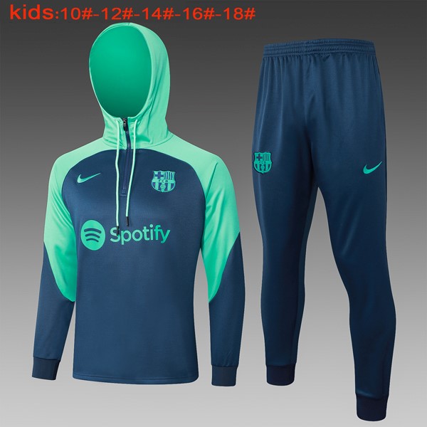 Enfant Sweat Shirt Capuche Barcelone 2024-25 Bleu 2